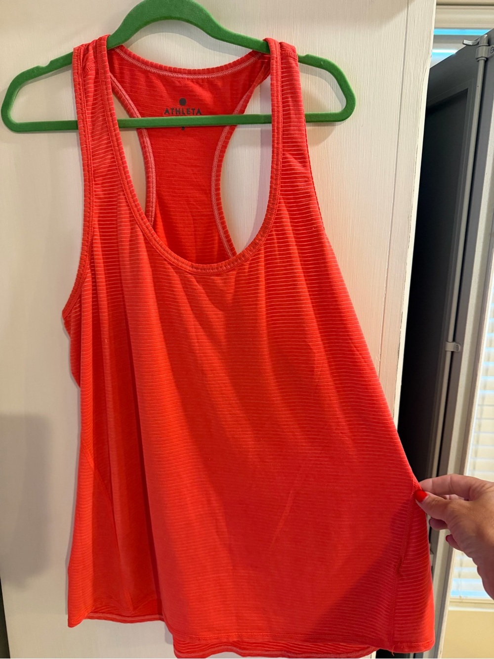 Athleta tank top - orangey-red! Size small!
